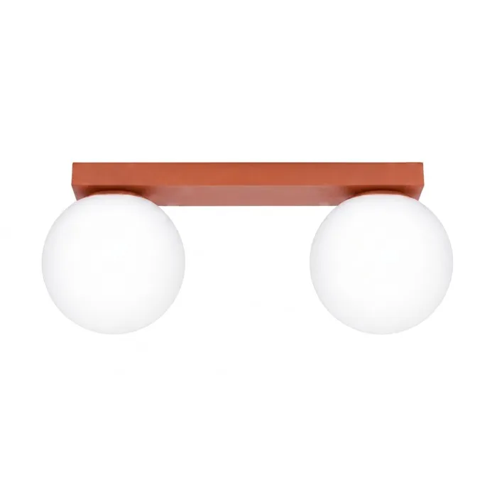 Plafonniers Yoli Acier/verre Ocre Rouge 2xg9 34.5cm Sollux