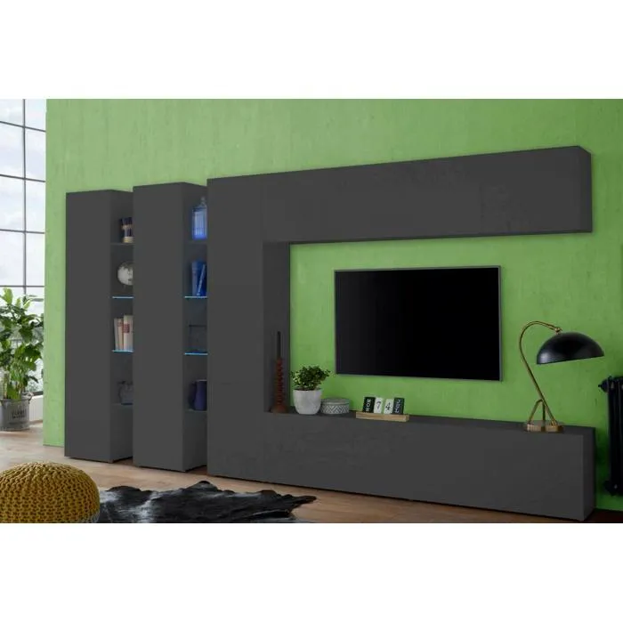 Système Mural Dattard, 340x30h180 Cm, Anthracite