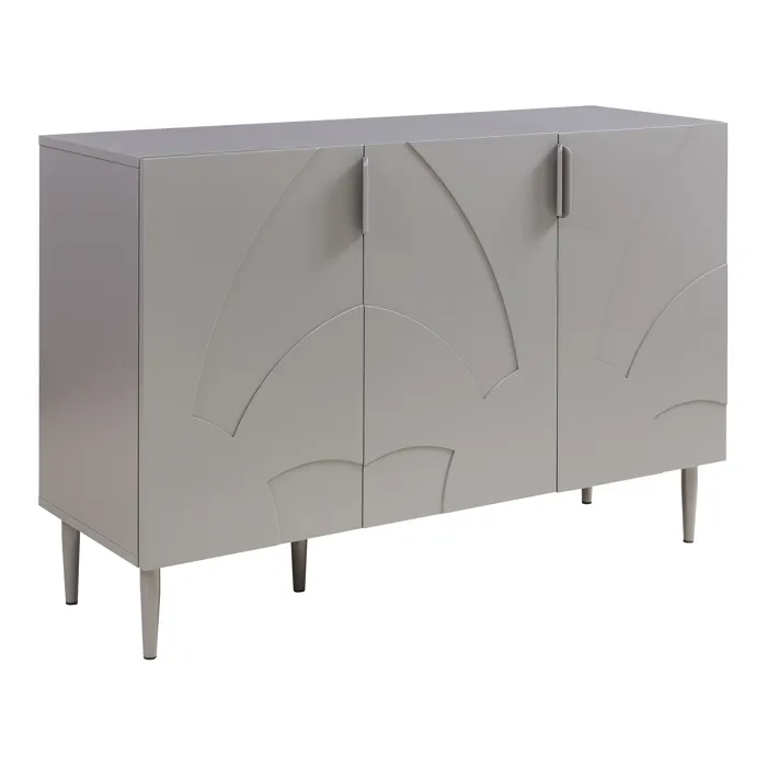 Buffet Starvili avec 3 portes 75 x 115 x 38 cm gris en.casa