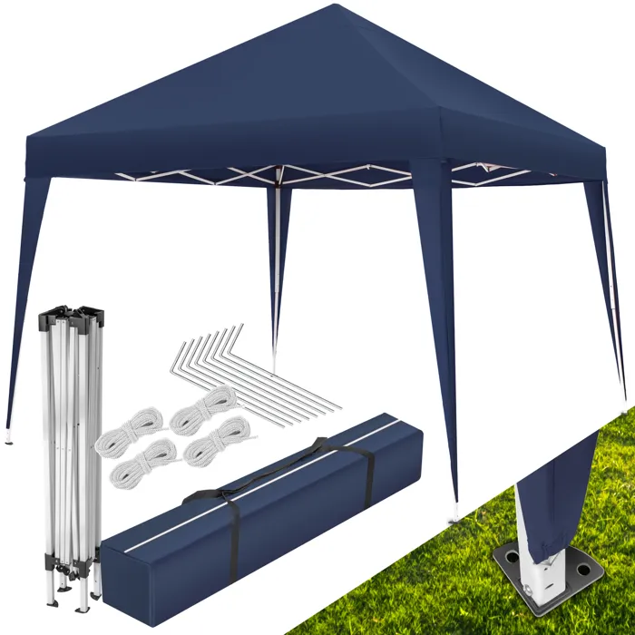 Tonnelle Pliable 3 X 3 M Toit Hydrofuge Protection Uv Bleu