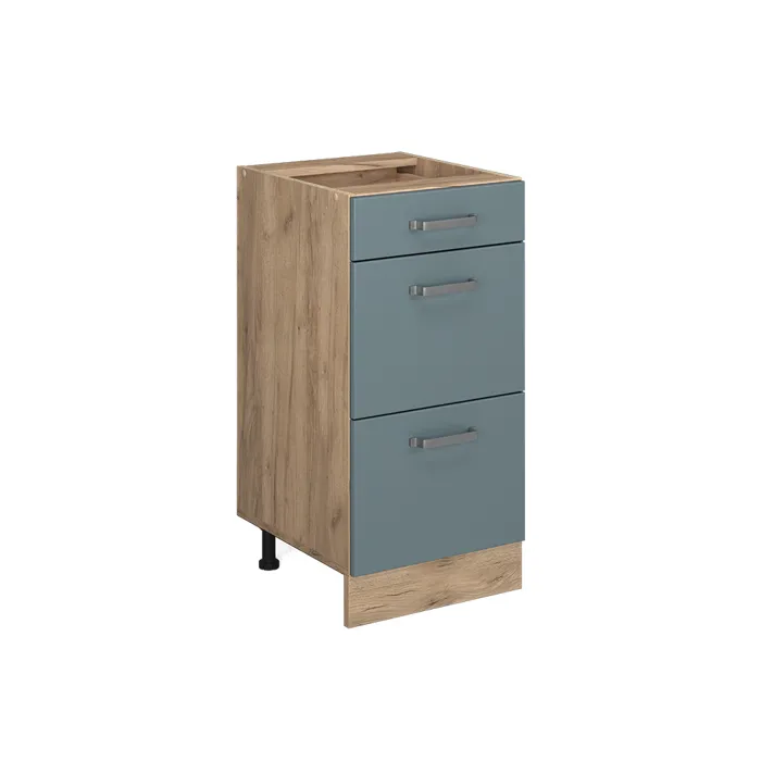 Vicco Meuble cuisine Bleu-gris 40cm avec tiroirs, sans PT