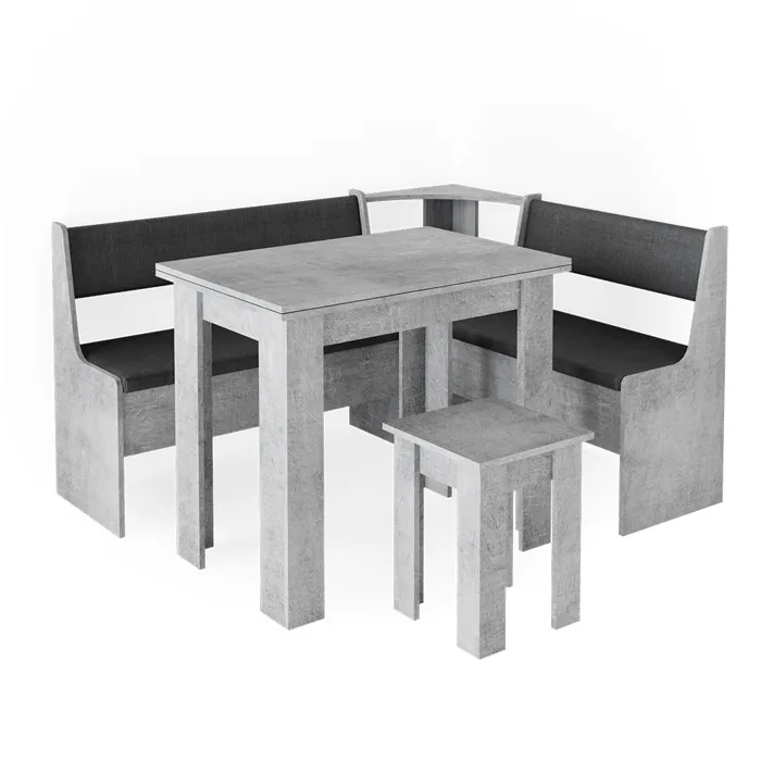 Vicco Groupe de banquettes dangle Béton 150x41.5cm avec table
