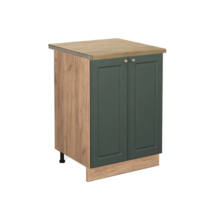 Vicco Meuble bas de cuisine Vert Or Campagne 60cm, PT Chêne