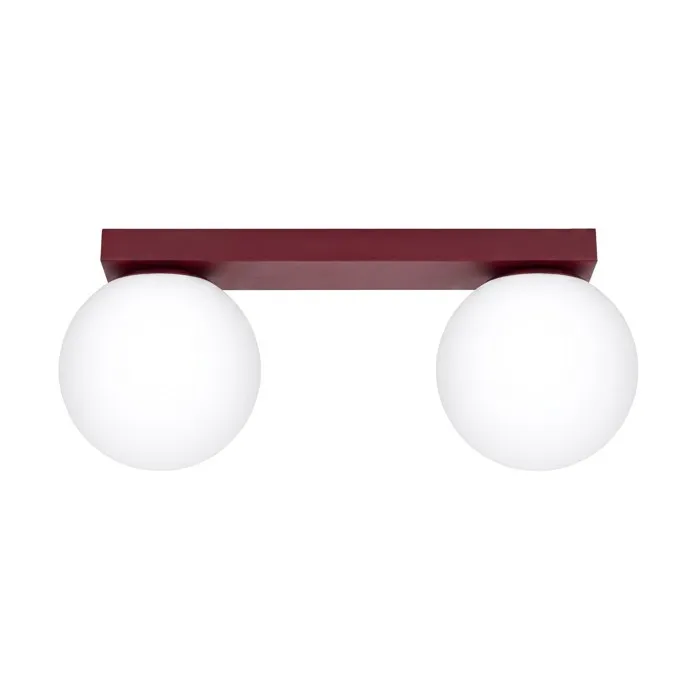 Plafonniers Yoli Acier/verre Bourgogne 2xg9 34.5cm Sollux