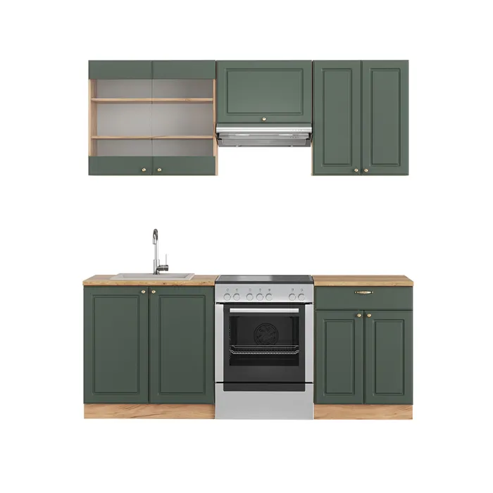 Vicco Cuisine Chêne vert et or/chêne doré 200cm sans PT