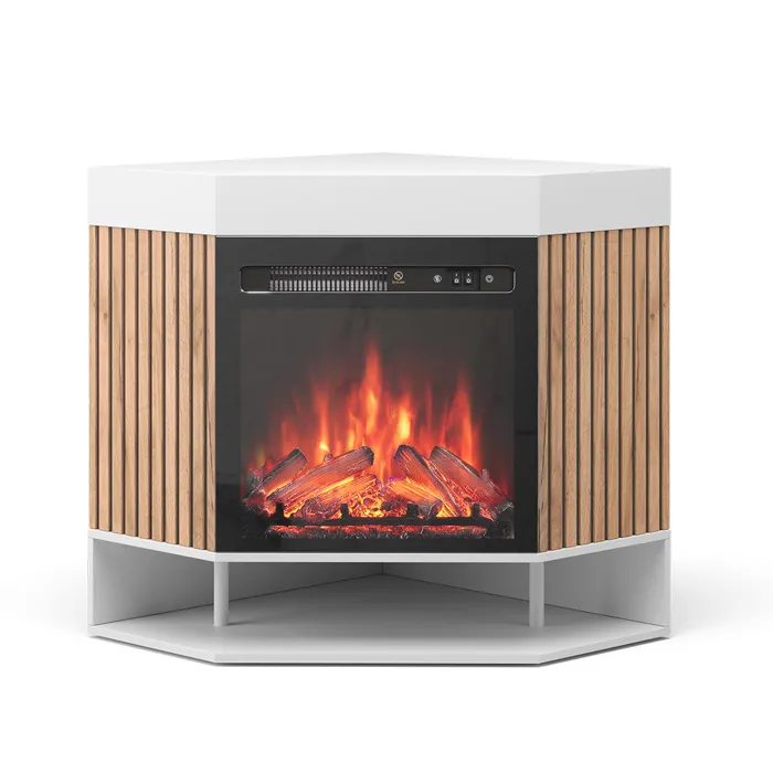 Vicco cheminée électrique Blanc 100cm avec effet de flamme réaliste et chauffage 1800W
