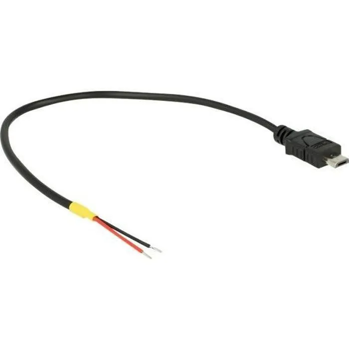 Cable Micro Usb 2.0 Delock 85541 - 2 Cables D'alimentation 20 Cm Pour Raspberry Pi