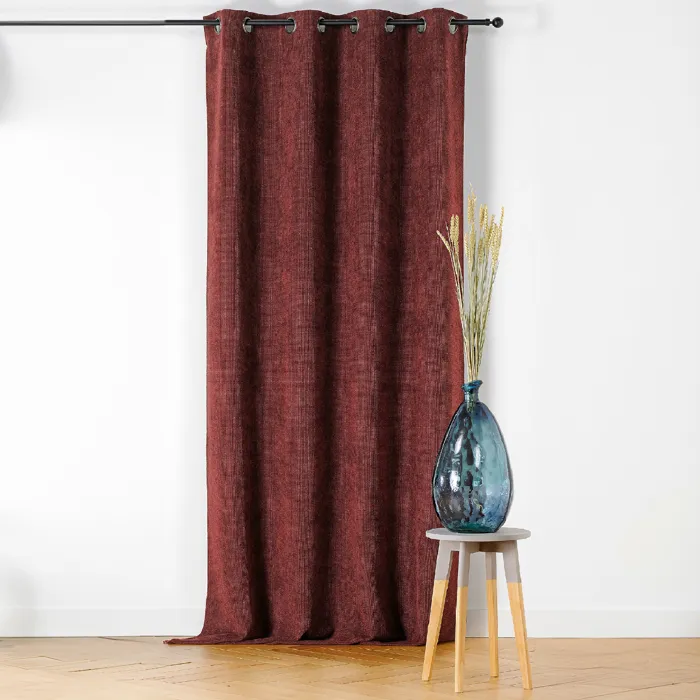 Rideau Velours Plat À Oeillets