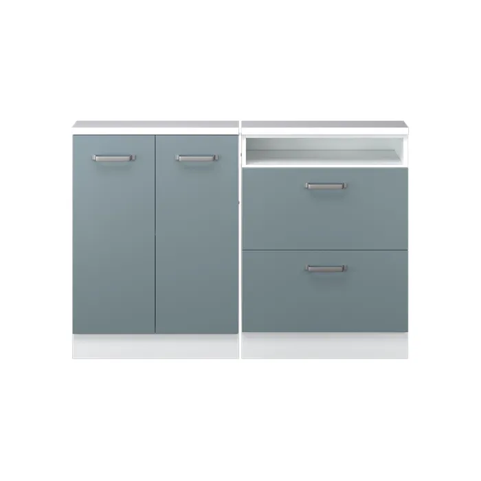 Vicco Ensembles de meuble de rangement sous pente Bleu-gris/blanc Lot de 2
