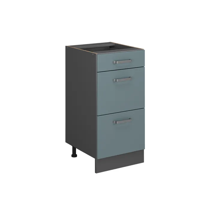 Vicco Meuble cuisine Bleu-gris 40cm avec tiroirs, sans PT