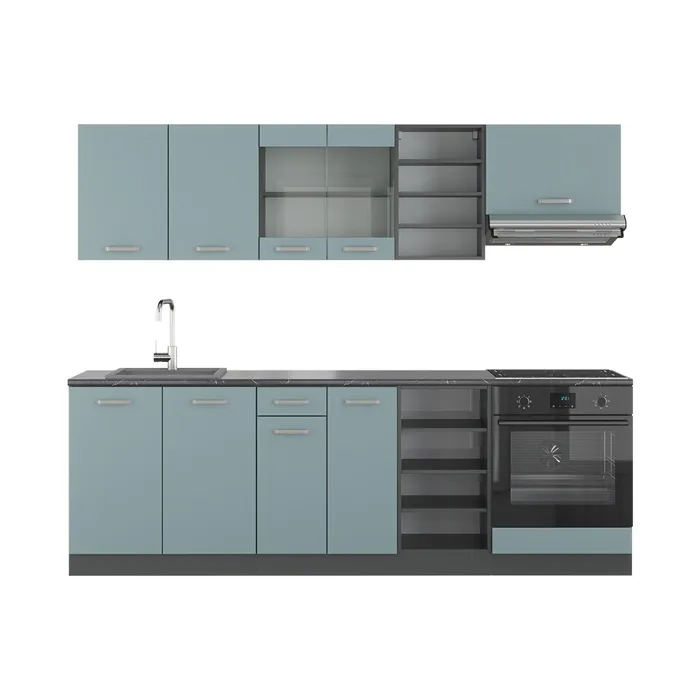 Vicco Cuisine Bleu-gris/anthracite 240cm, PT Anthracite