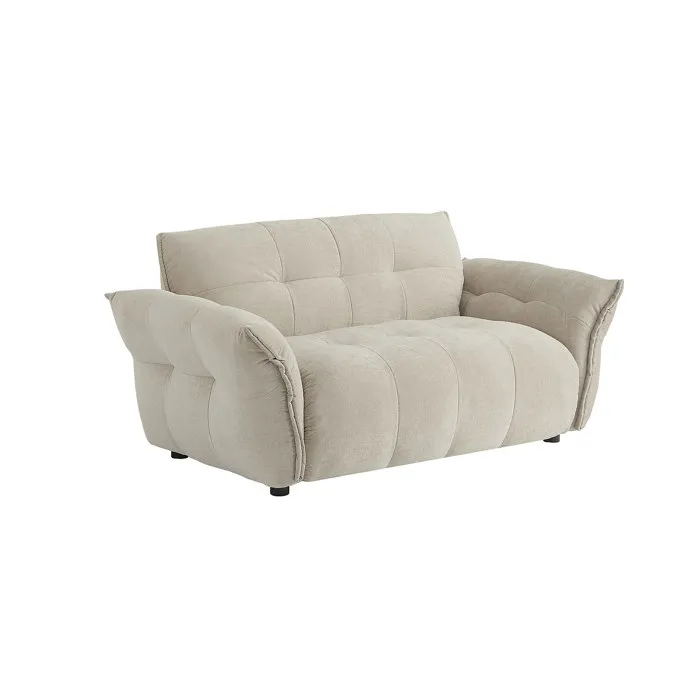 Canapé 2 places en tissu chiné beige NAPIZO