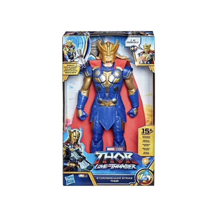 Figurine Deluxe Articulée: Thor Avec Sons 30 Cm Version Combat - Avengers Héros Titan - Marvel Love And Thunder - Hasbr