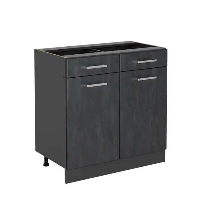 Vicco Meuble cuisine Béton noir/Anthracite 80cm sans plan de travail