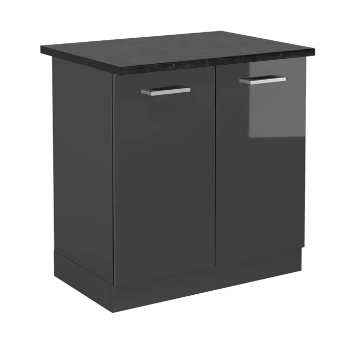 Vicco Meuble bas sous-évier Anthracite Haute brillance 80cm, PT Anthracite