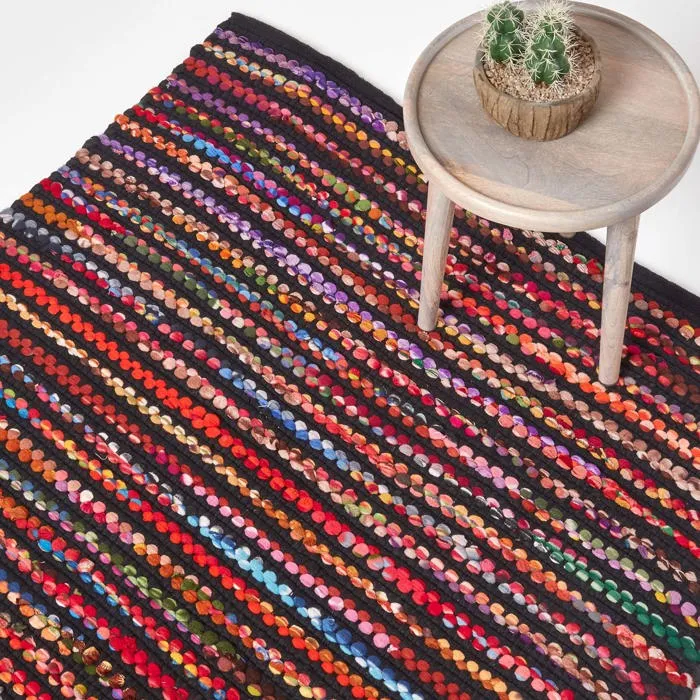 Tapis Tissé Chindi Multicolore Folk 120x170cm - Homescapes