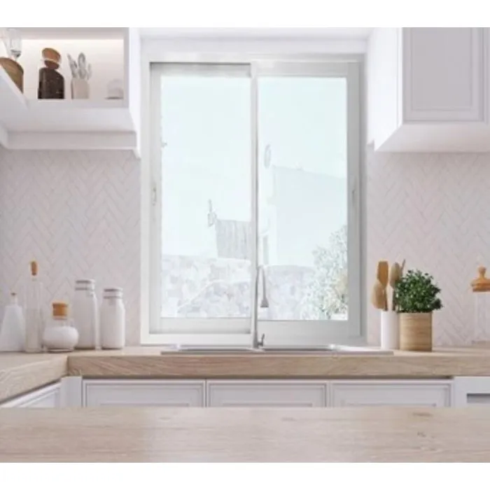 Fenetre Coulissante Aluminium H105 X L100 Cm Blanc 2 Vantaux Gd Menuiseries