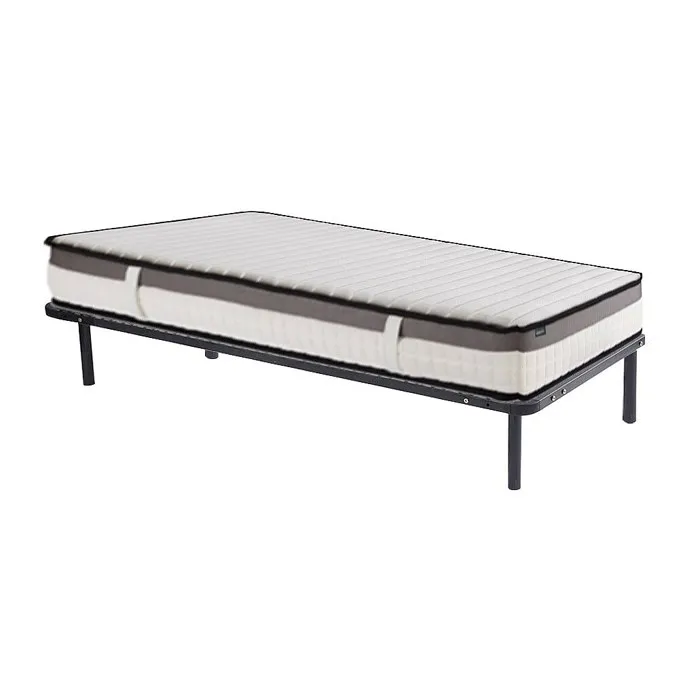 Ensemble 90 x 200 cm cadre à lattes + matelas mousse mémoire de forme ép.19cm - ORTHOMEMORY de YSMÉE