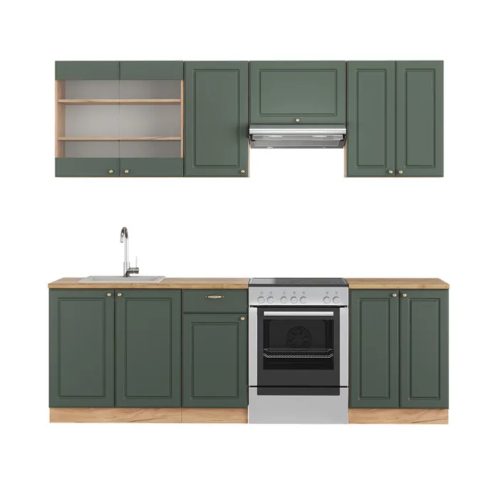 Vicco Cuisine Chêne vert et or/chêne doré 240cm sans PT
