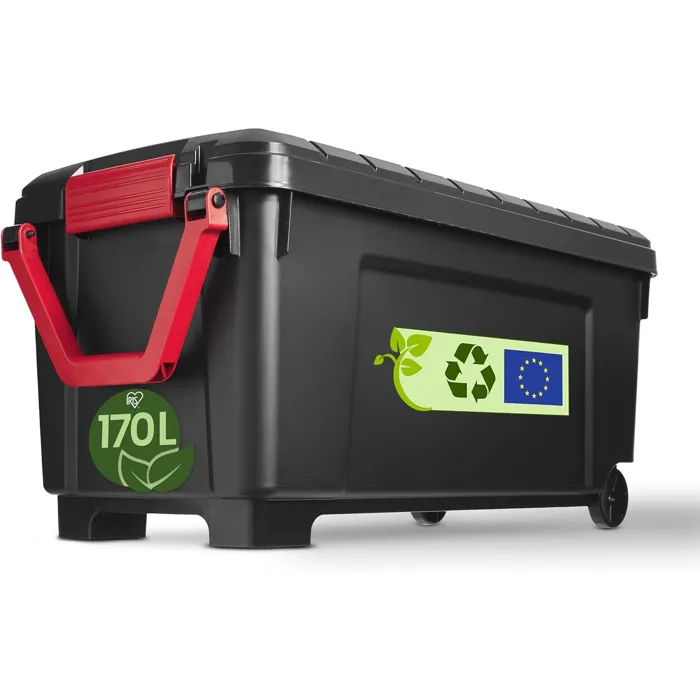 Iris Ohyama, Grande Malle de Rangement plastiques résistante, 170L, Unité, Noir, SIA-1000