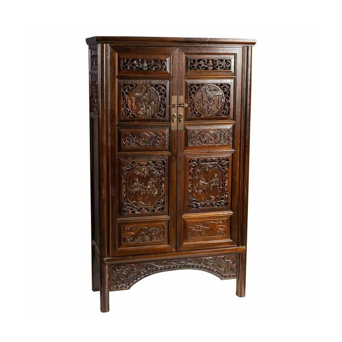 Armoire Alexandra House Living Marron Bois 40 X 160 X 95 Cm Oriental 2 Etagères