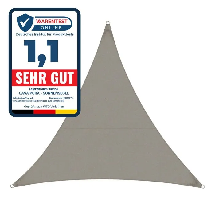 Voile D'ombrage, Hydrofuge, Gris, 3 X 3 X 3 M - Floordirekt