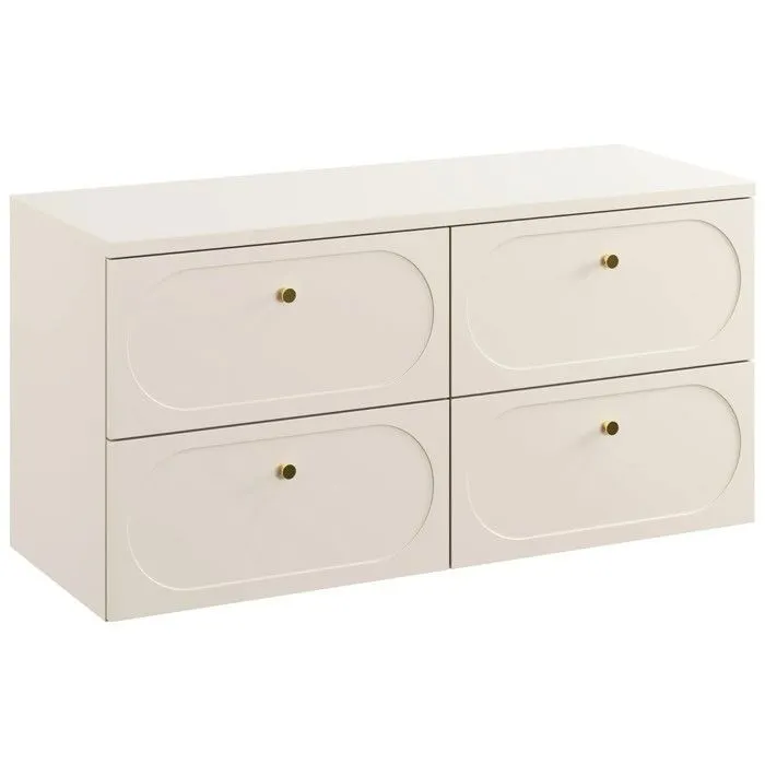 Meuble sous double vasque suspendu avec plan DONNA SAND beige 120 cm