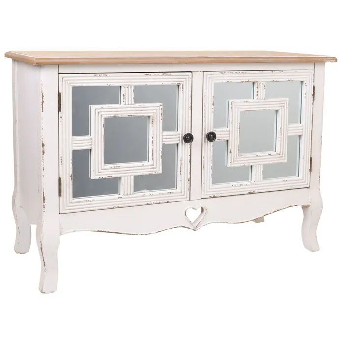 Meuble D'entrée Alexandra House Living Blanc Verre Bois D'épicéa Bois Mdf 36 X 56 X 83 Cm