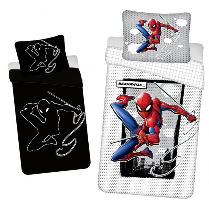 Parure De Lit En Coton Spider-man Phosphorescente - 140 X 200 Cm - Blanc