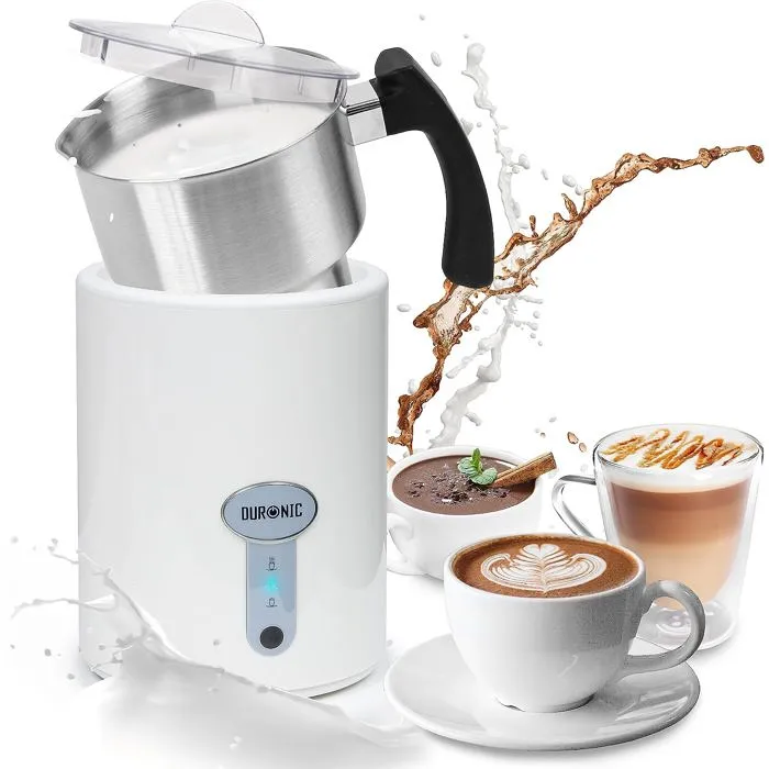 Mousseur À Lait Électrique Automatique 500w Capacité 500 Ml Mousse Chaude Ou Froide Et Lait Chaud Duronic Mf500 We