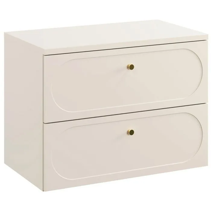 Meuble sous vasque suspendu avec plan DONNA SAND beige 80 cm