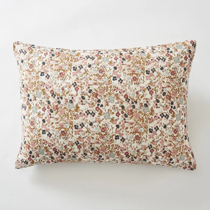 Taie d'oreiller 50 x 70 cm Double Gaze de Coton Imprimée CAPUCINE Pampa