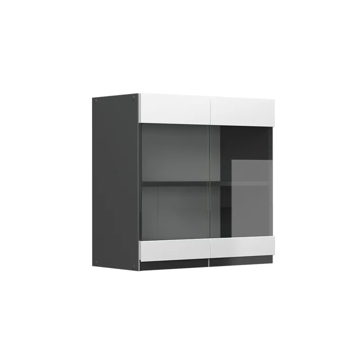 Vicco Meuble de cuisine haut vitré Blanc 60cm J-Shape