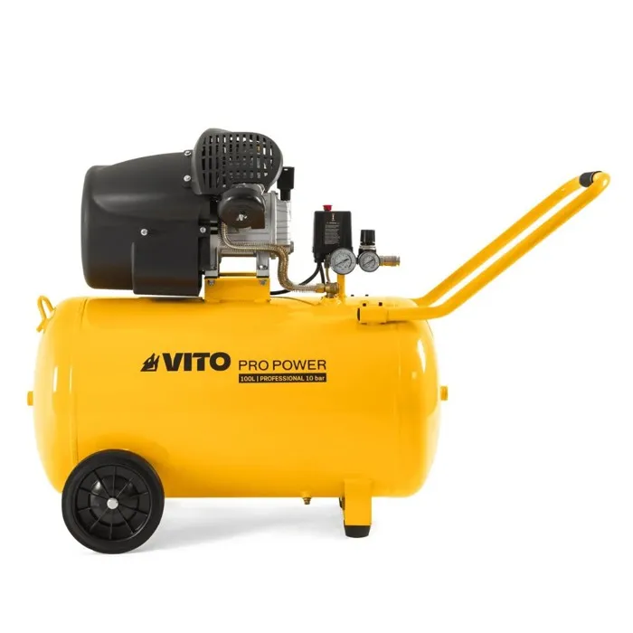 Compresseur à air 100L 10Bar 3CV 2200W Bi-cylindre 145 Psi, sur roues Ateliers et Chantiers VITO