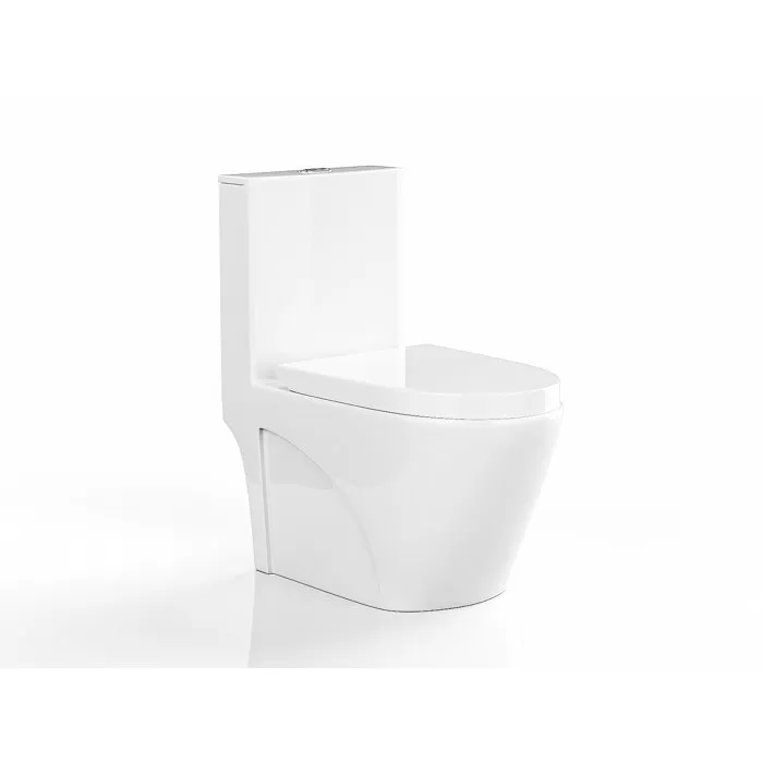WC à poser blanc brillant en céramique - Evacuation verticale - NAGILAM