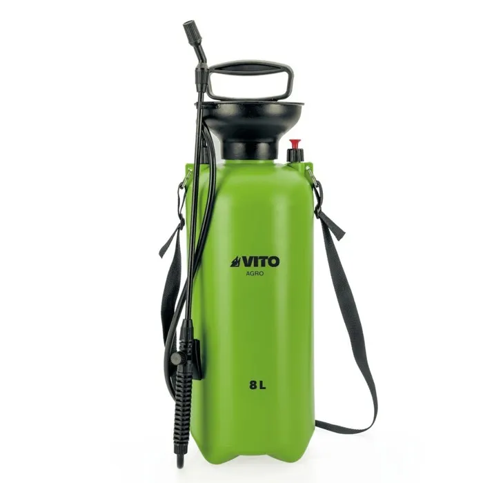 Pulvérisateur 8l Vito Lance 60cm Poignée Tuyau 1.20m Pression Manuelle Spray Et Jet V