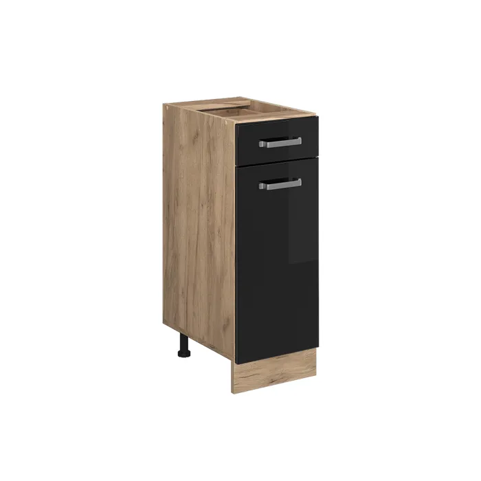 Vicco Meuble cuisine Noir Haute brillance 30cm sans PT