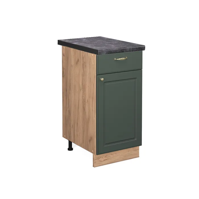 Vicco Meuble cuisine Vert Or Campagne/Chêne doré 40cm plan de travail Anthracite