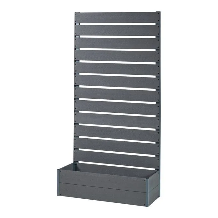 Jardinière avec brise-vue Heerde bois composite 180 x 90 x 38 cm gris en.casa