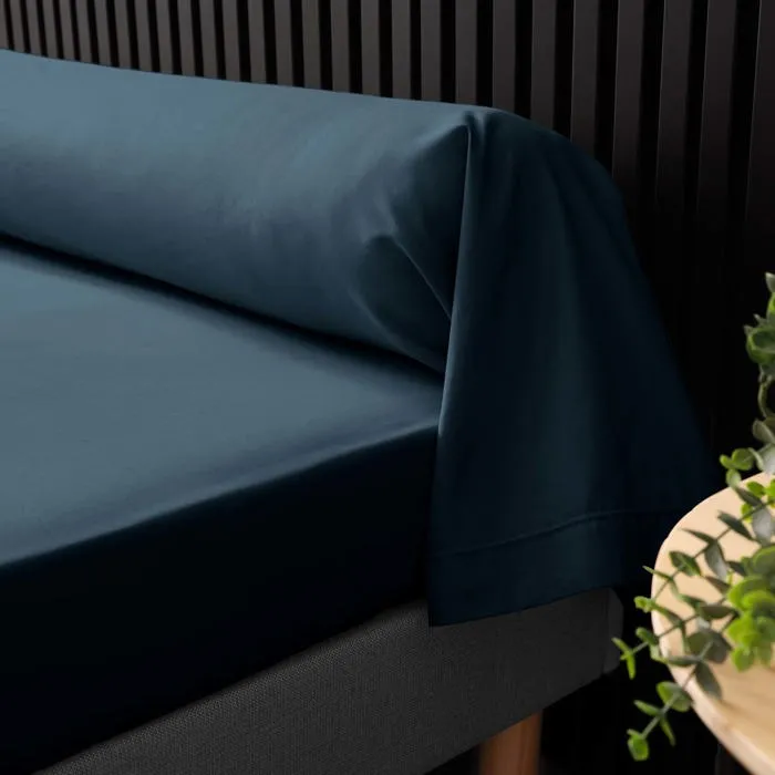 Taie De Traversin 85 X 185 Cm Percale De Coton Bleu Nuit