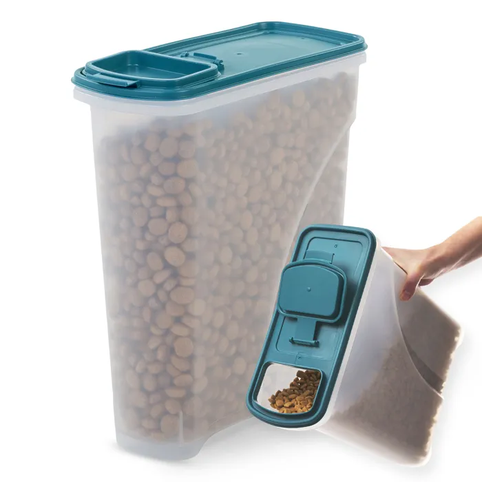 Iris Ohyama, Boite Croquette Chien Hermetique, 7L/3,5kg, Bleu, Couvercle avec Joint Etanche, Plastique, ATS-S