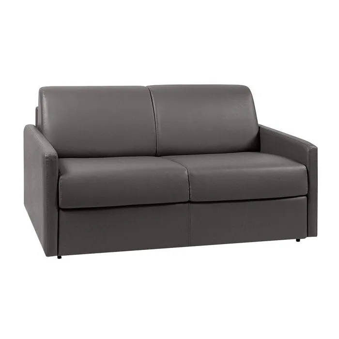 Canapé 2 places convertible express en simili gris - Couchage 120 cm - Matelas 18 cm CALIFE