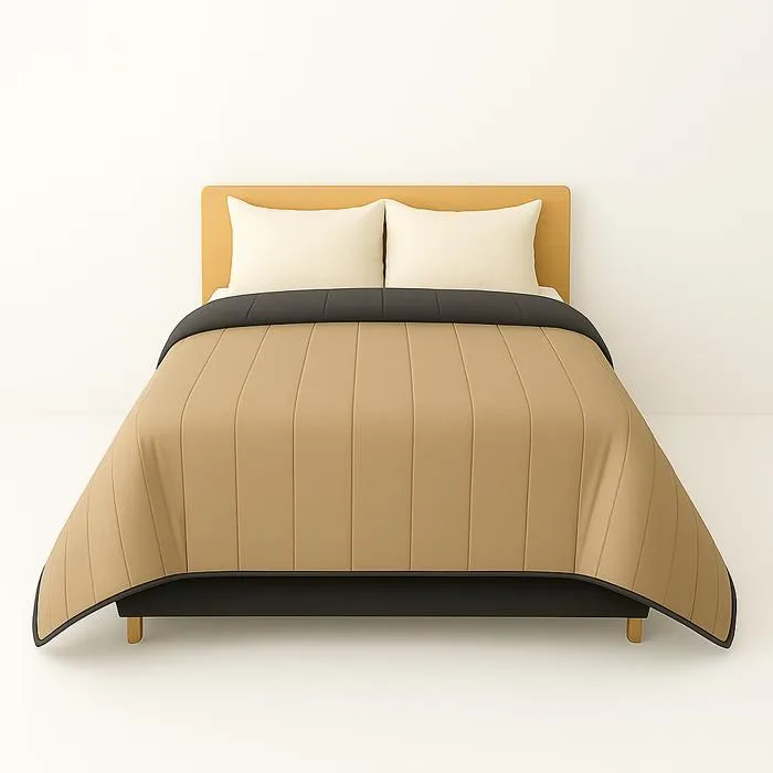 Couette Légère Gris Foncé / Taupe - 2 Personnes 220 X 240 - Spécial Été - Mortreux