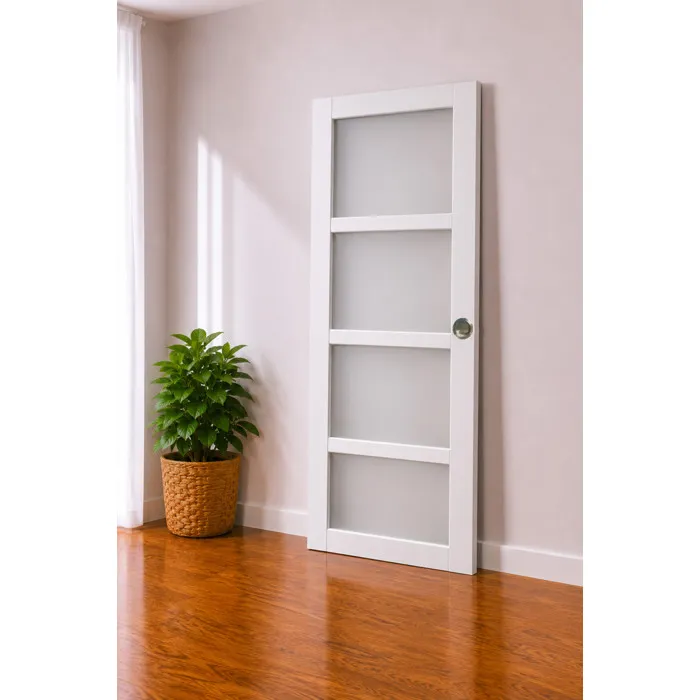 Porte Coulissante Tana Blanc Vitrée H204 X L63 Cm, Coquilles Gd Menuiseries