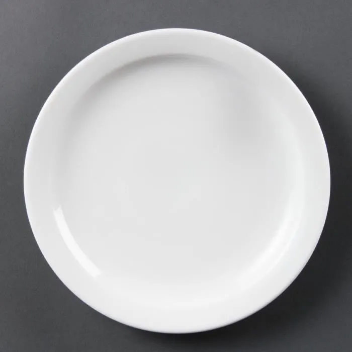 Assiettes À Bord Étroit Blanches 200(ø)mm Lot De 12 Olympia