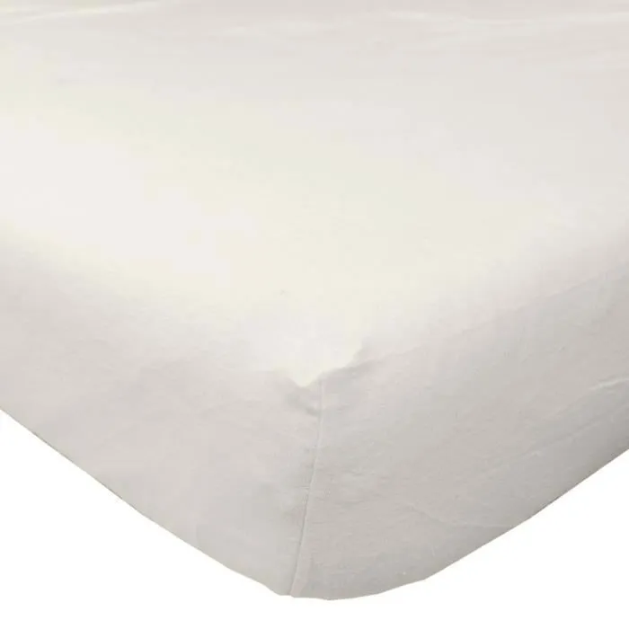 Drap-housse crème en flanelle grand bonnet 180 gm² - 140 x 190 cm - HOMESCAPES