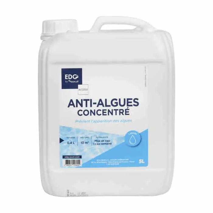 Anti Algues Piscine Edg By Aqualux Access Préventif Curatif 5 Litres Bleu Plastique