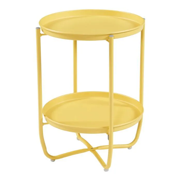 Table basse avec plateaux amovibles Sandefjord acier 58 x 40 cm jaune en.casa