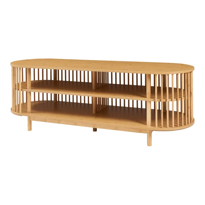 Meuble TV Jarvenpaa bambou 150 x 48 x 50 cm naturel en.casa