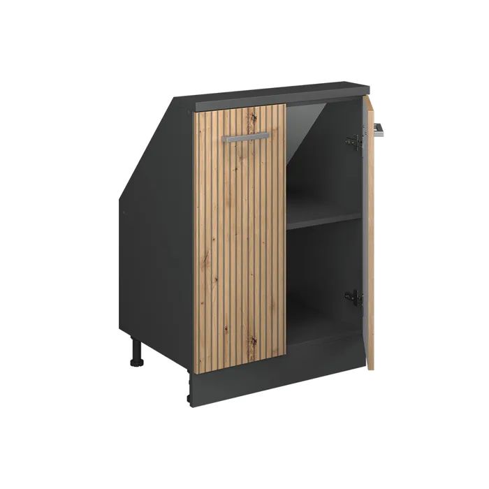 Vicco Meuble de rangement sous pente Chêne Artisan/Anthracite avec 2 portes